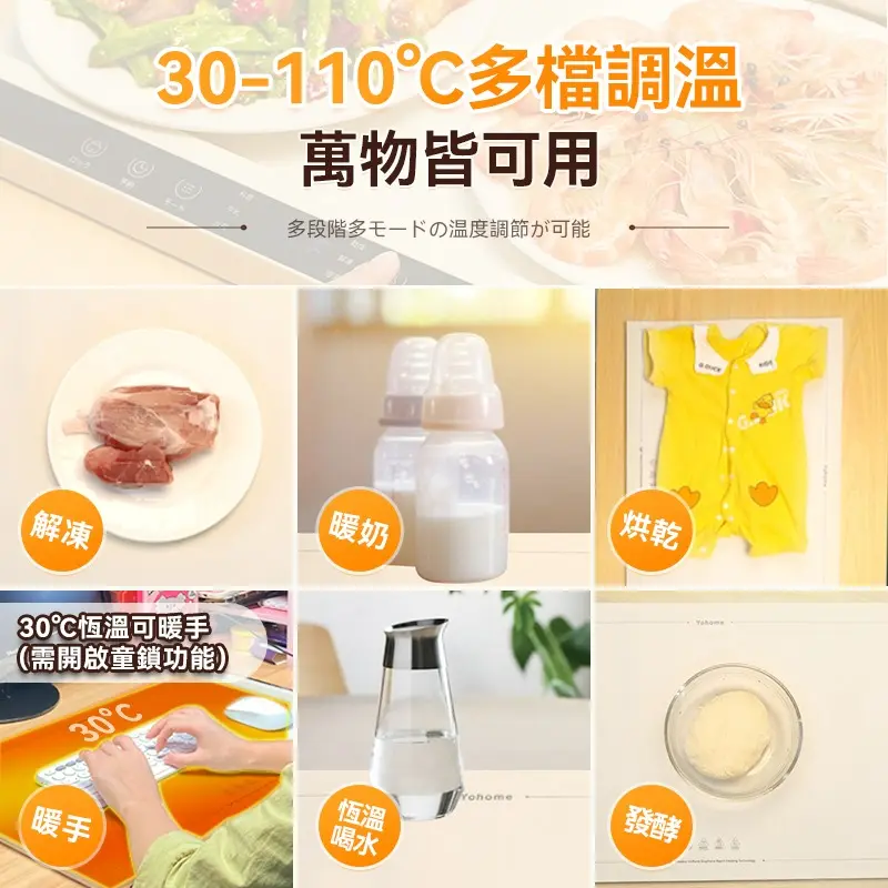 Yohome石墨烯5秒速熱家庭料理多用柔性捲折暖餸墊.4.webp