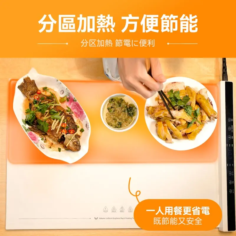 Yohome石墨烯5秒速熱家庭料理多用柔性捲折暖餸墊.3.webp